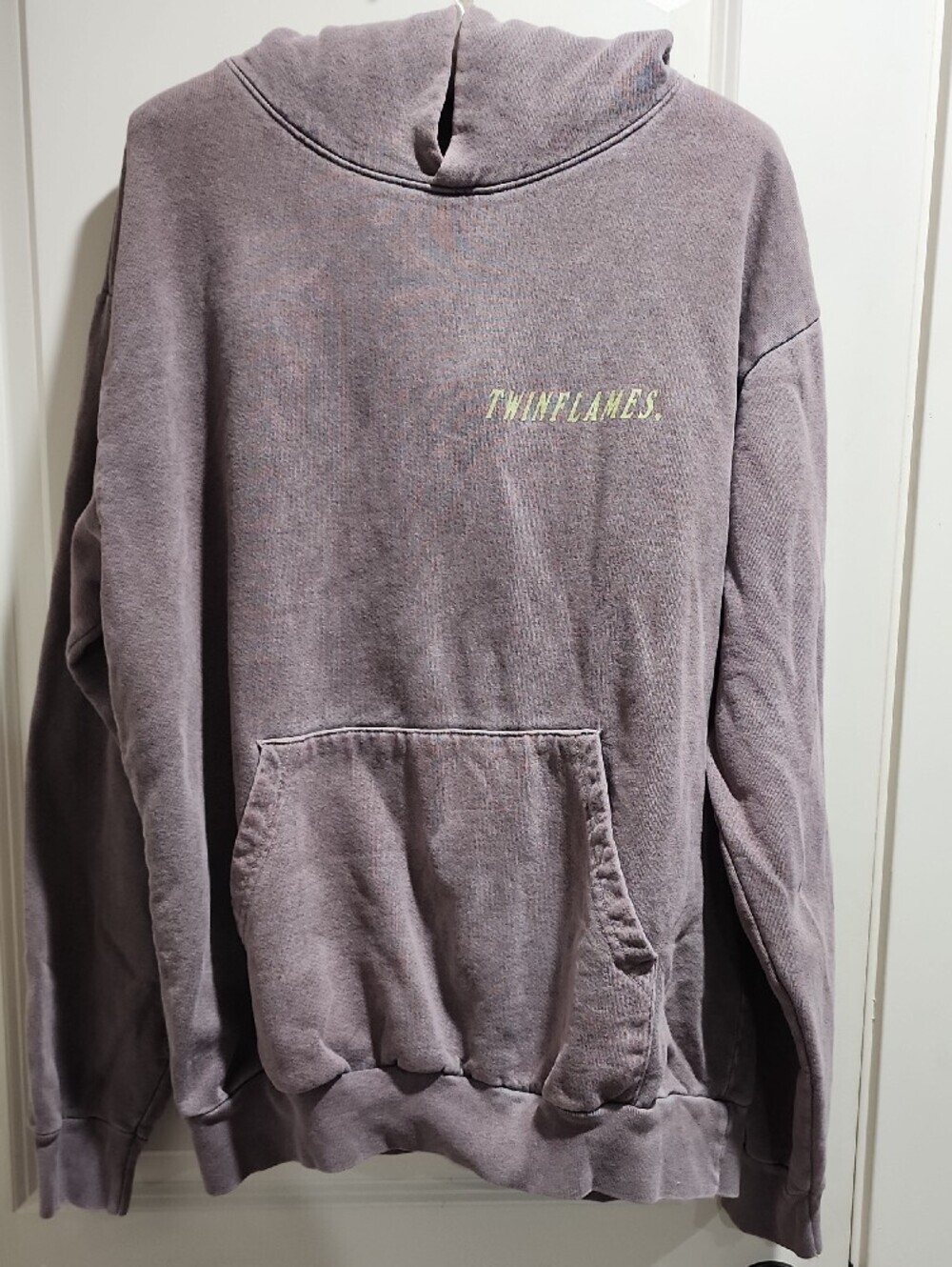 Twinflames "When Two Souls Meet" Oversized Hoodie Gray Graphic Pullover Size M/L
